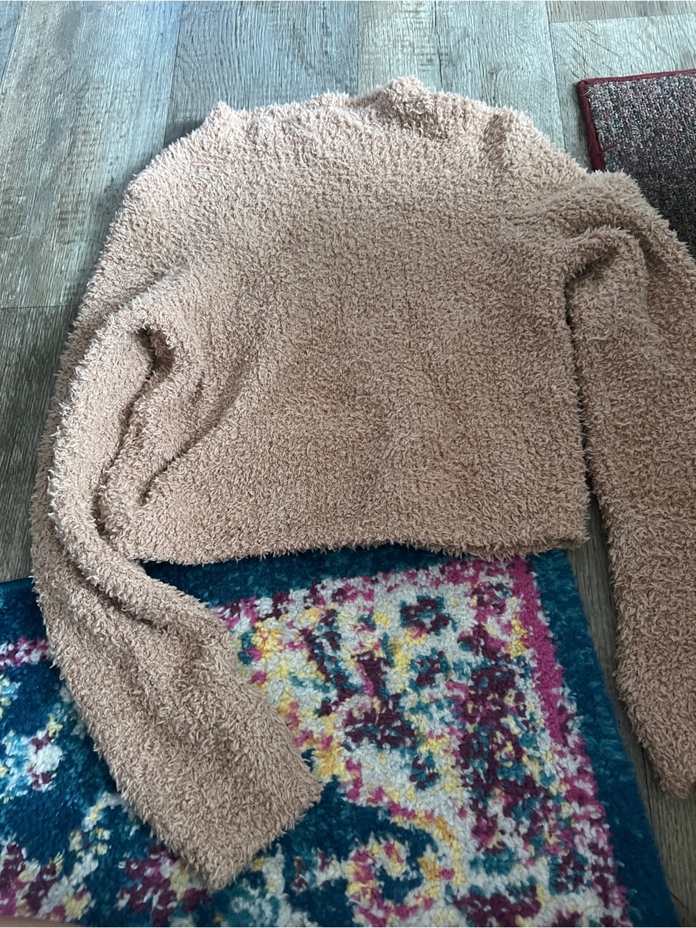 Aerie Cozy Fuzzy Cropped Sweater - Taupe